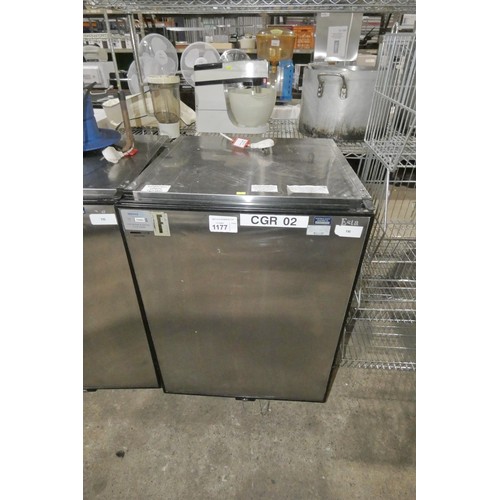 1177 - 2 x commercial stainless steel under counter fridges by Derby type G18c 1 x requires attention - buy... 