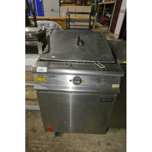 1229 - A commercial stainless steel twin basket deep fryer by Falcon 3phase - trade