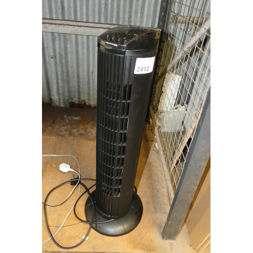 2412 - A floor standing fan in black by Rowenta - trade  Tested Working