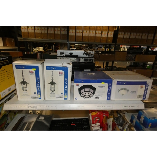 2418 - 3 x various external lights and one interior ceiling light all by Searchlight, boxed