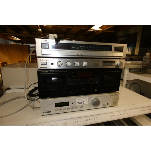 2440 - 4 x stereo separates including a JVC tuner, Sony amplifier, Teac twin cassette recorder & an Acousti... 