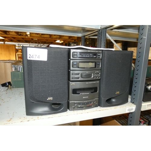 2474 - A JVC stereo system with cd player, cassette & tuner - trade