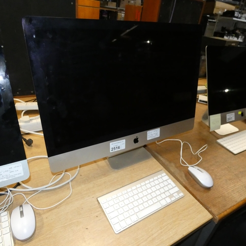 2516 - A 27 inch Apple iMac with a quad core i5 3.2ghz processor, 8gb ram, 1tb HDD, serial CO2MT4W9P8J4, OS... 