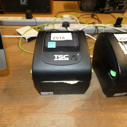 2518 - A barcode label printer by TSC type DA210 no adapter - trade