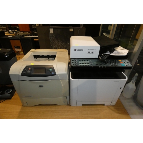 2522 - 2 x Various printers, a HP Laserjet 4350 & a Kyrocera multi-function M5521cdw has a paper jam, buyer... 