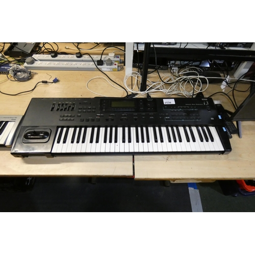 2538 - A vintage Korg synthesizer keyboard and interactive music workstation, 2 buttons missing type i3 - t... 