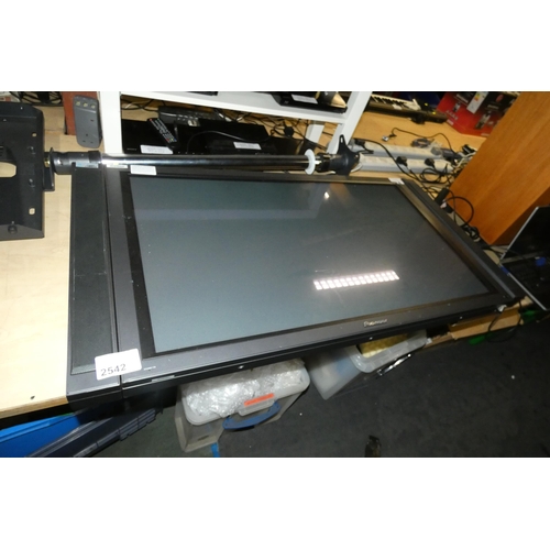 2542 - A 42 inch plasma monitor by Pioneer comes with an industrial ceiling mount - untested trade