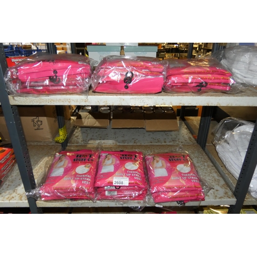 2608 - A quantity of various size ladies thermal vests, contents of 2 shelves