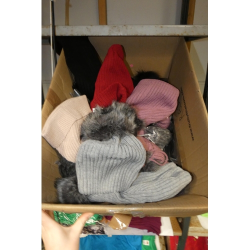 2625 - A box containing 20 various wooly hats