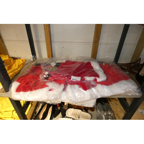 2631 - A quantity of size large Santa shorts and a matching hat, contents of 1 shelf