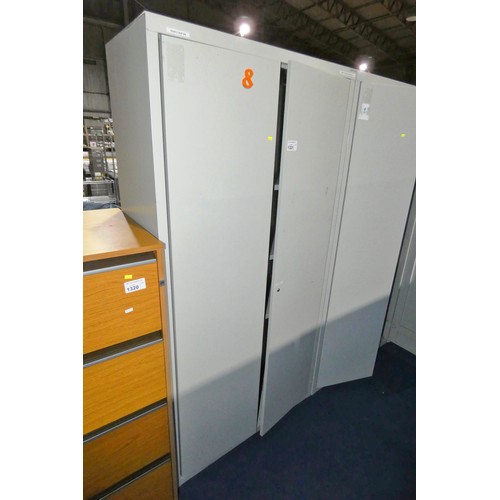 1321 - 1 x Haworth grey metal two door office storage cabinet approx 100 x 45 x 198cm high