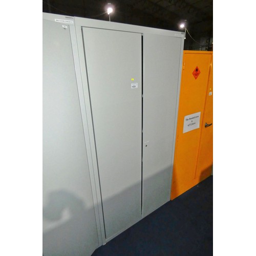 1323 - 1 x Haworth grey metal two door office storage cabinet approx 100 x 45 x 198cm high