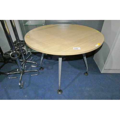 1395 - 1 x wood effect round table diameter approx 100cm