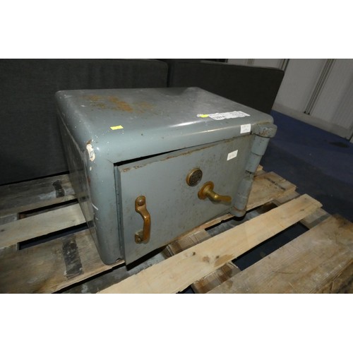 1397A - 1 Grey metal safe approx 53 x 39 x 36cm high - key in office