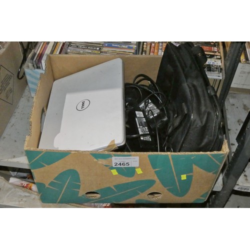 2465 - A box containing a quantity of various laptops for spares & repairs, no HDDs - trade