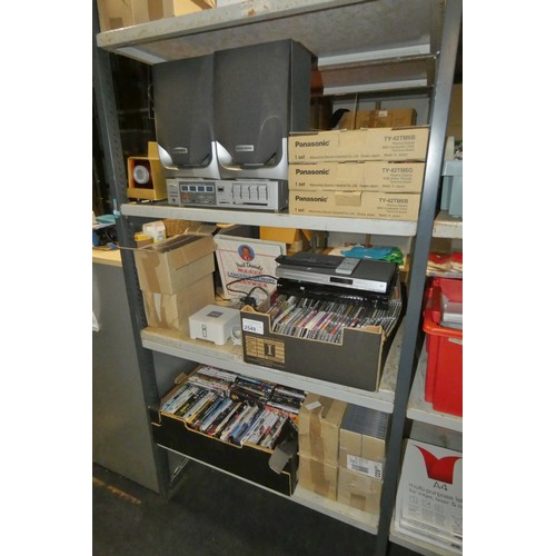 2548 - A quantity of various DVDs, CDs, 3 dvd players with remotes, a Sonos Zone player, Ferguson amplifier... 