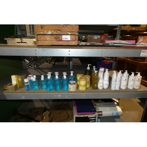 2101 - A quantity of various hair products, skin products etc. Contents of 1 shelf