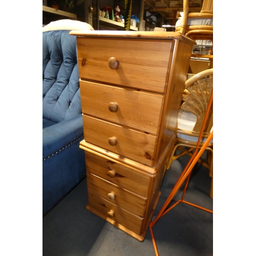 2115 - 2 x pine bedside cabinets