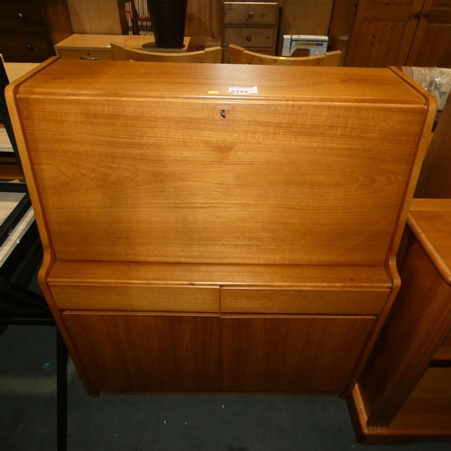 2124 - A vintage Remploy bureau with fall front approx 92cm wide