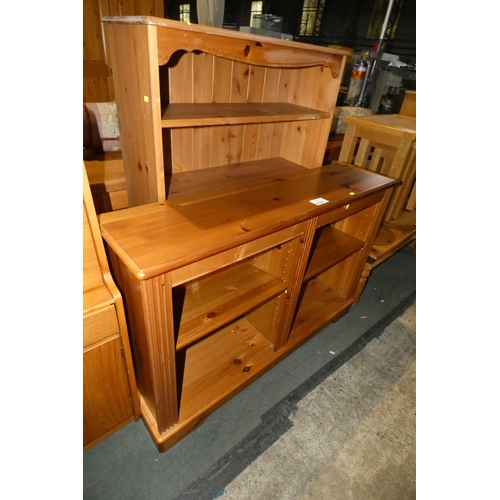 2125 - 2 x pine open front shelf units