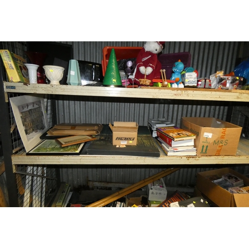 2154 - A quantity of various items including books etc. Contents of 1 shelf