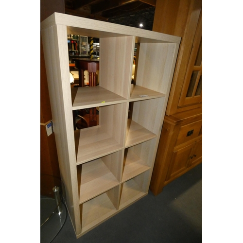 2158 - 1 x wood effect shelf unit approx 76cm wide