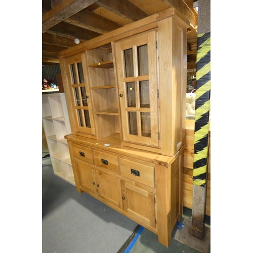 2159 - A Oak two part dresser approx 150cm wide