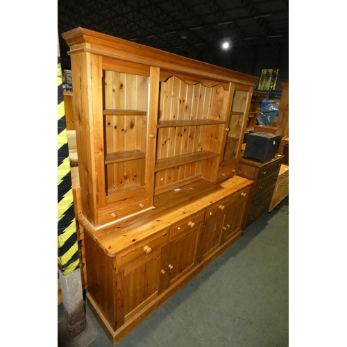 2160 - A Pine two part dresser approx 189cm wide