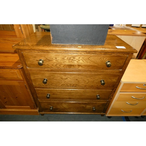 2162 - 1 x wooden chest of four drawers approx 90cm wide