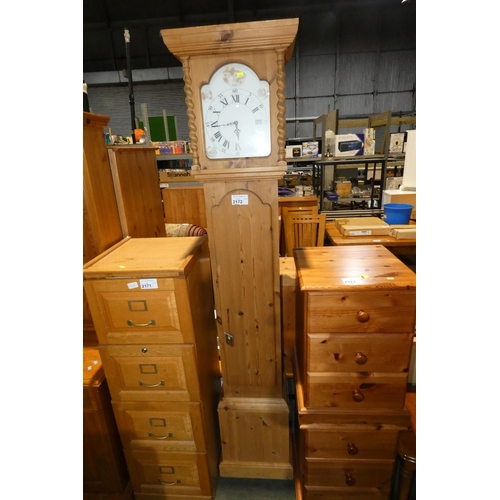 2172 - 1 x Pine long case clock