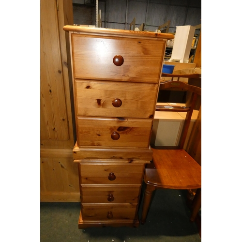 2173 - 2 x Pine bedside cabinets