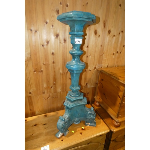 2177 - 1 x painted wooden pedestal stand (no top included)