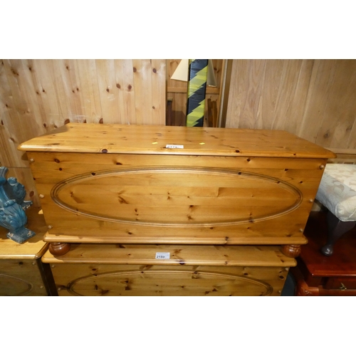 2179 - 1 x Pine storage box with lift up lid approx 118 x 42 x 53cm high