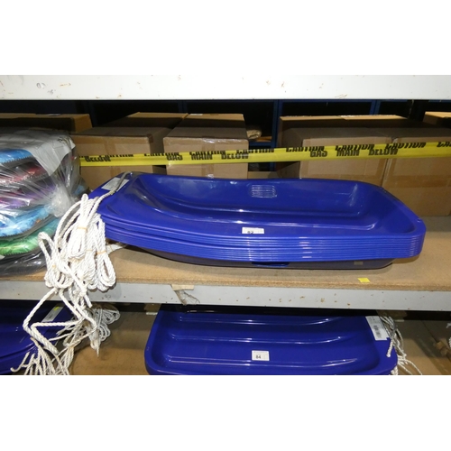 82 - 10 x blue plastic sledges by Kandytoys