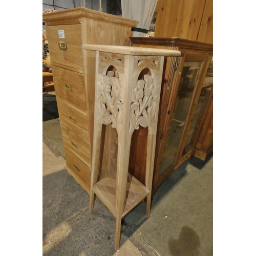 2168 - 1 x wooden plant stand approx 116cm high