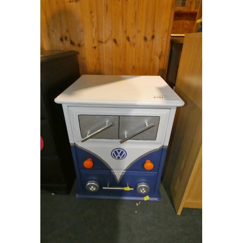 2197 - 1 x painted wooden bedside cabinet - VW