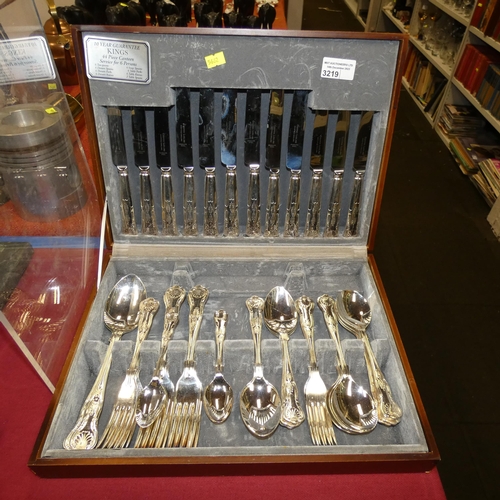 A boxed set of silver plated Kings pattern cutlery