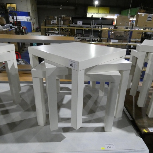 327 - 3 x white coffee tables by Ikea