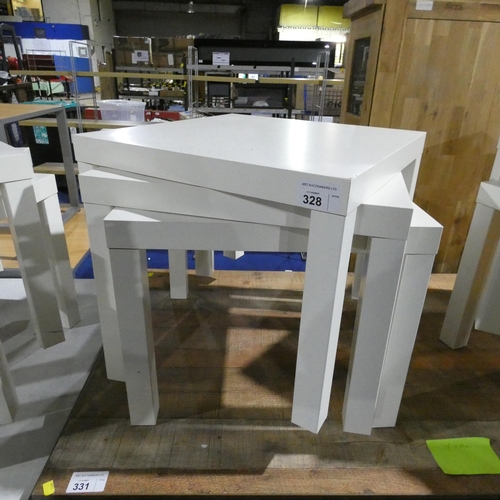 328 - 3 x white coffee tables by Ikea