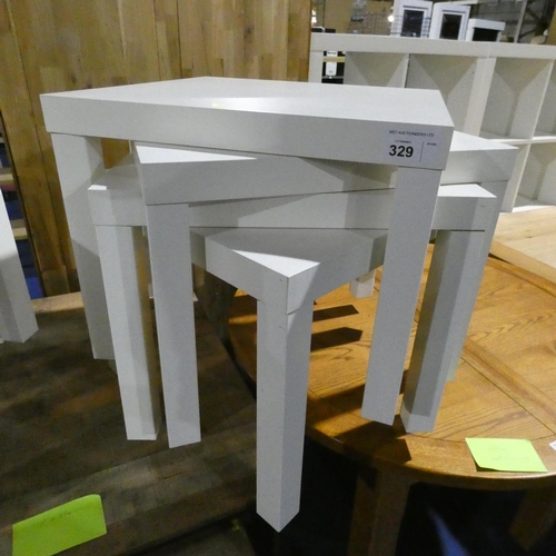 329 - 4 x white coffee tables by Ikea