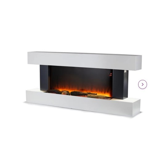 227 - An unused boxed white wall mounted electric fireplace by Warmlite type Hingham