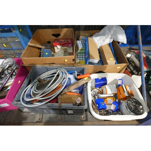 2014 - A quantity of various tools etc including a soldering gun 240v, screws, brads etc. Contents of 1 she... 