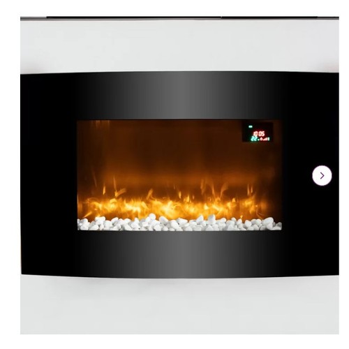 235 - A wall mounted curved glass electric fireplace by Warmlite type Glasgow - trade