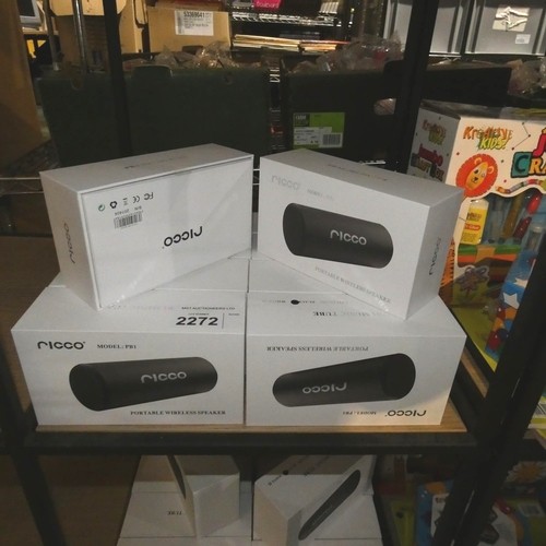 2272 - 10 x Ricco portable wireless speakers. Contents of 1 shelf