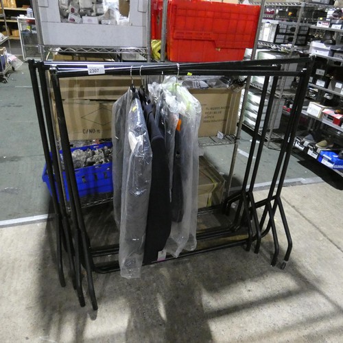 2307 - 4 x Black metal clothes rails