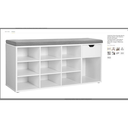 184 - A shoe storage bench with drawer by Songmics type Vasagle RRP £64