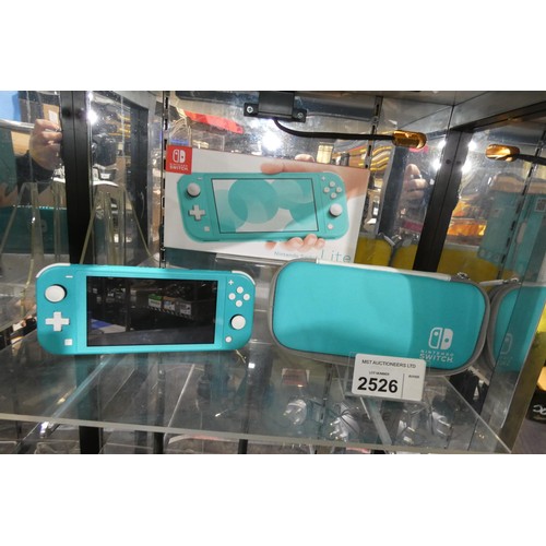 2526 - A Nintendo switch Lite console, boxed with charger & comes with an official Nintendo soft carry case... 