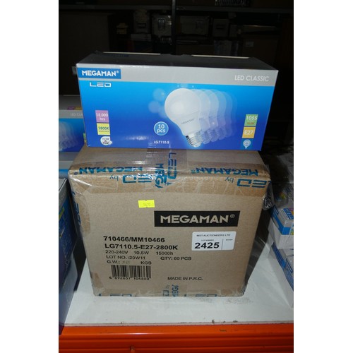 2425 - A box containing 6x 10 Led light bulbs by Megaman