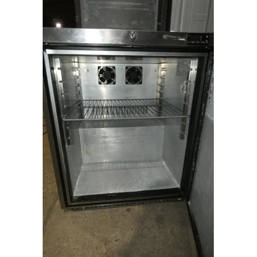 1170 - A commercial stainless steel under counter fridge by Foster type HR200 - trade. Tested Working