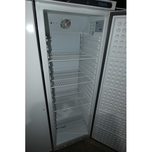 1202 - A commercial white tall fridge by Polar type C series CD612, retails £650+ - trade. Tested Working